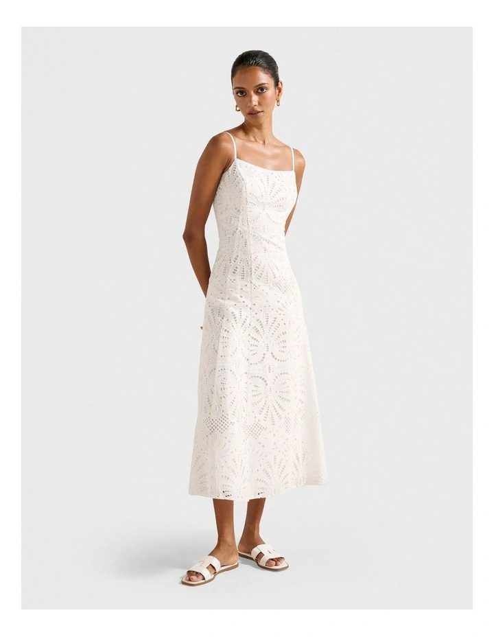 Molly Embroidered Dress in White image 3