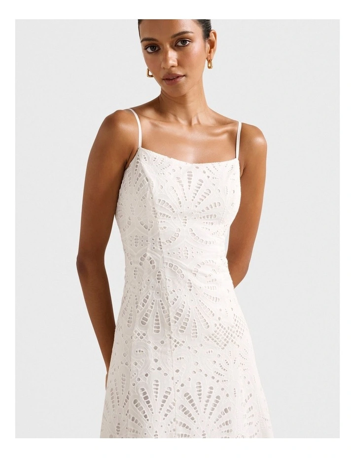 Molly Embroidered Dress in White image 4