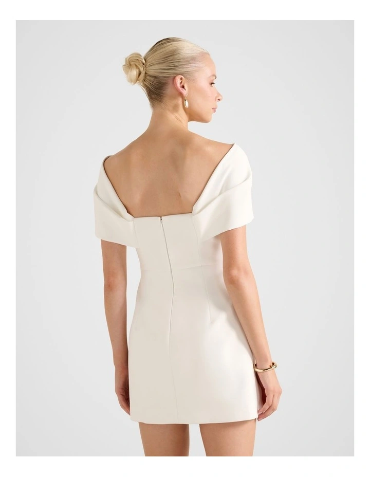 Scottie Strapless Bow Mini Dress in White image 2