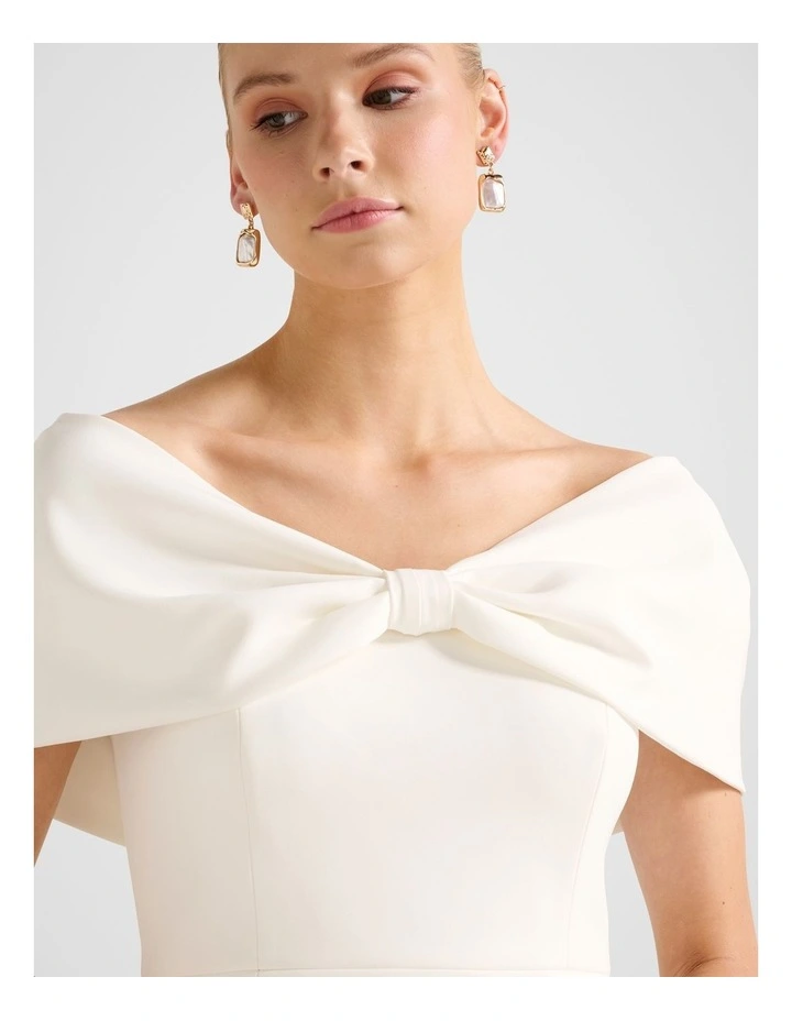 Scottie Strapless Bow Mini Dress in White image 4