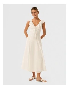Lenny Godet Midi Dress in White