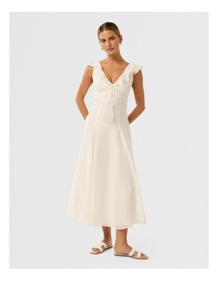 Lenny Godet Midi Dress in White image 1