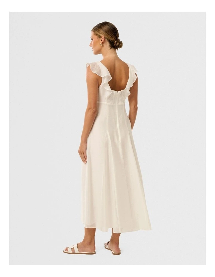 Lenny Godet Midi Dress in White image 2