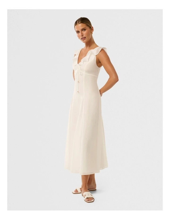 Lenny Godet Midi Dress in White image 3