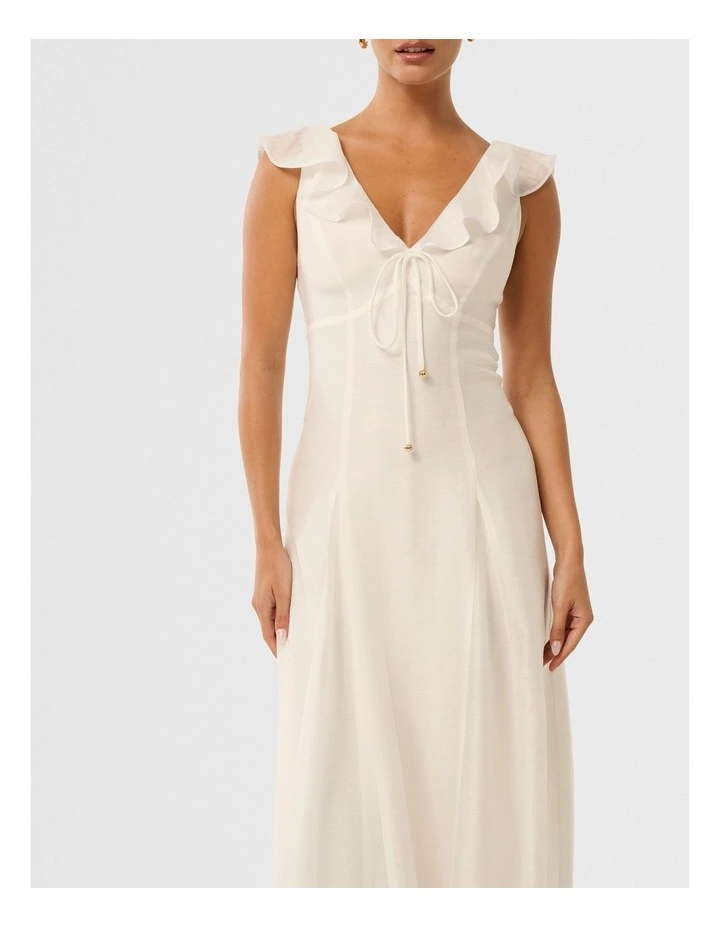 Lenny Godet Midi Dress in White image 4
