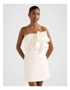 Tessa Flower Mini Dress in White