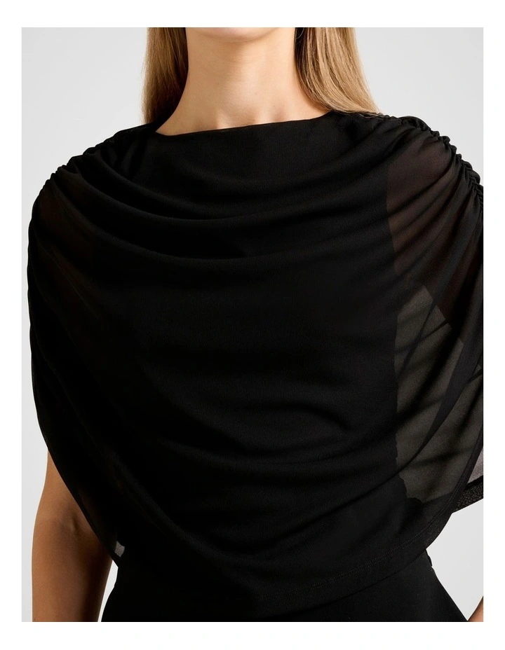 Drew Draped Top in Black image 4