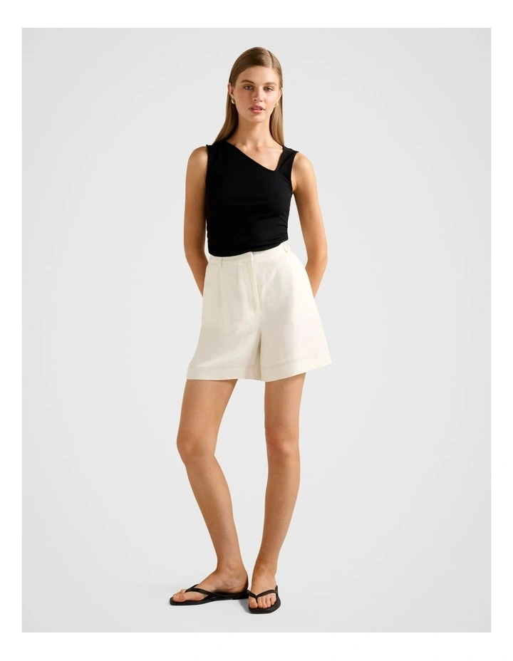 Fleur Asymmetric Neck Tank Top in Black image 5