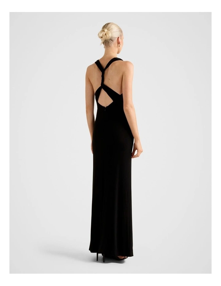 Aliki Cowl Jersey Maxi Dress in Black image 2