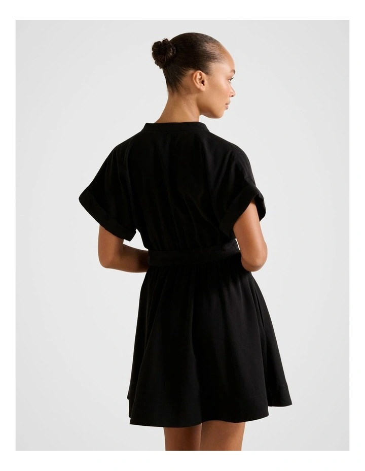 Brydie Belted Mini Dress in Black image 2