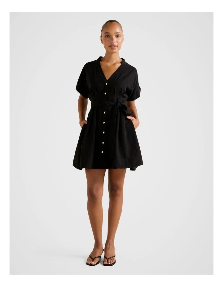 Brydie Belted Mini Dress in Black image 5
