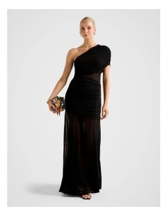 Harley Asymmetric Jersey Cut Out Dress in Black