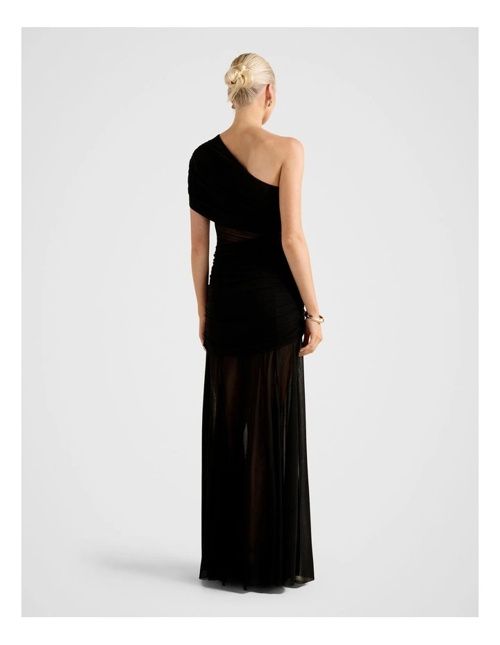 Harley Asymmetric Jersey Cut Out Dress in Black image 2