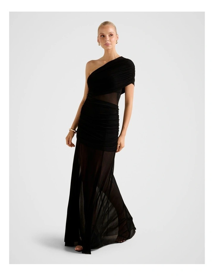 Harley Asymmetric Jersey Cut Out Dress in Black image 3