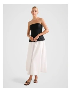 Helena Strapless 2 in 1 Midi Dress in Black