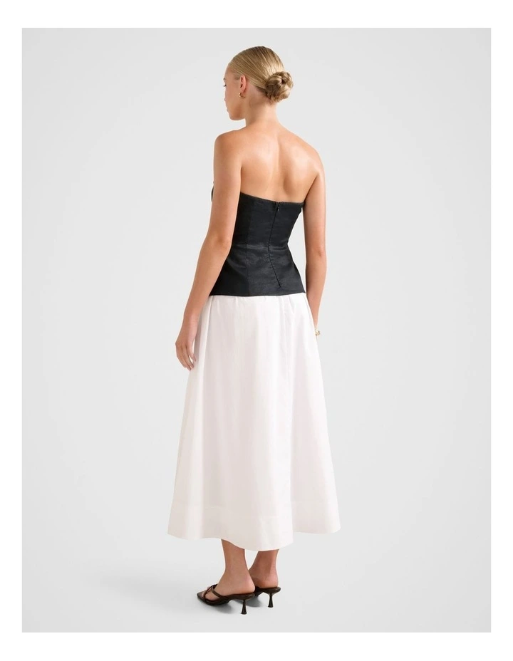 Helena Strapless 2 in 1 Midi Dress in Black image 2