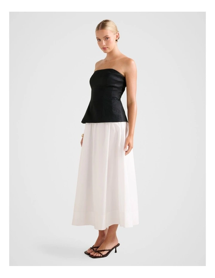 Helena Strapless 2 in 1 Midi Dress in Black image 3