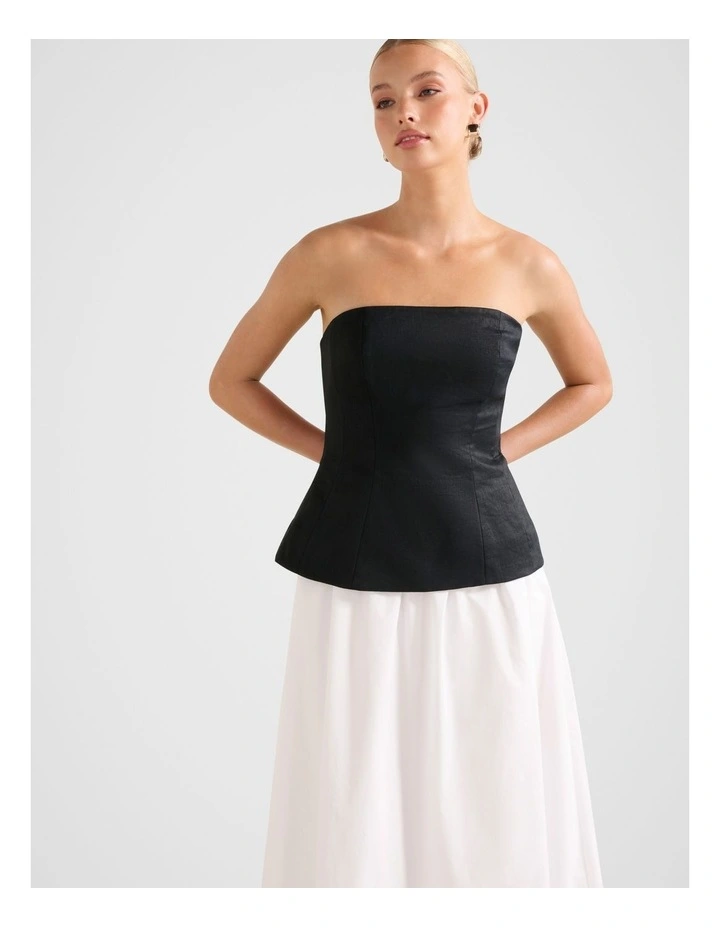 Helena Strapless 2 in 1 Midi Dress in Black image 4