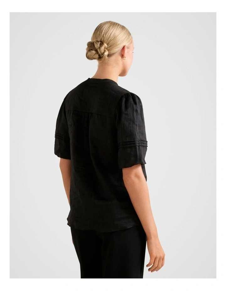 Mariella Pintuck Blouse in Black image 2