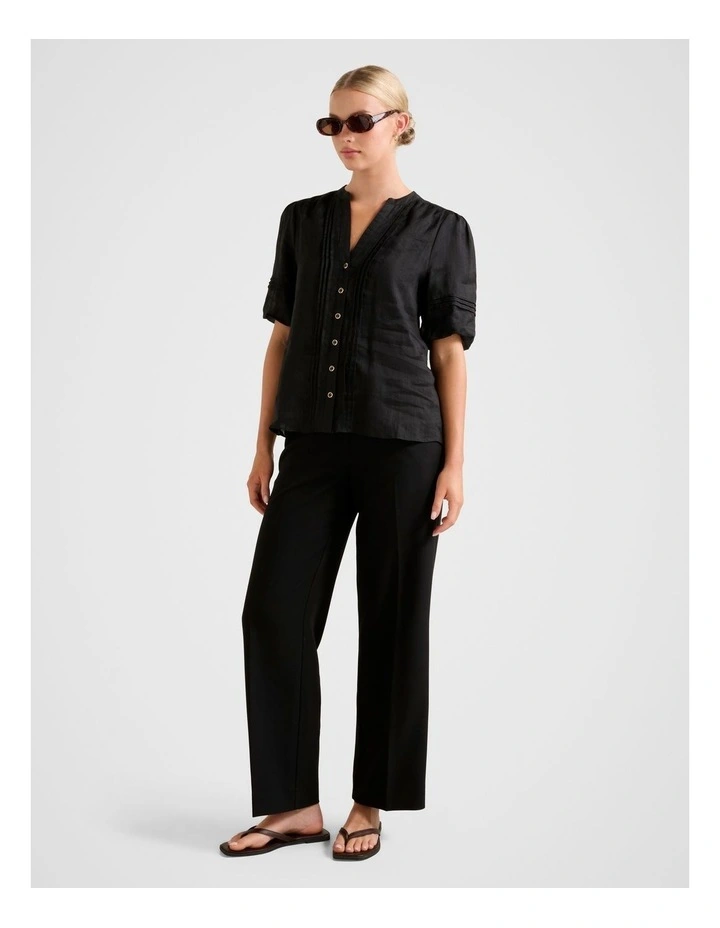 Mariella Pintuck Blouse in Black image 5