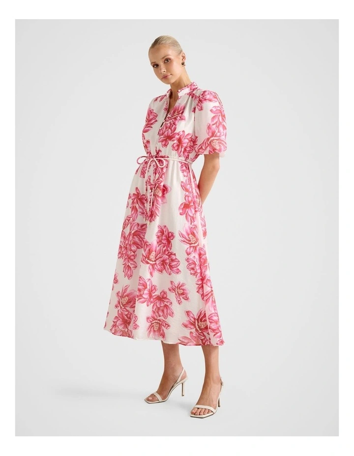 Macey Printed Midi Dress in Multi image 3