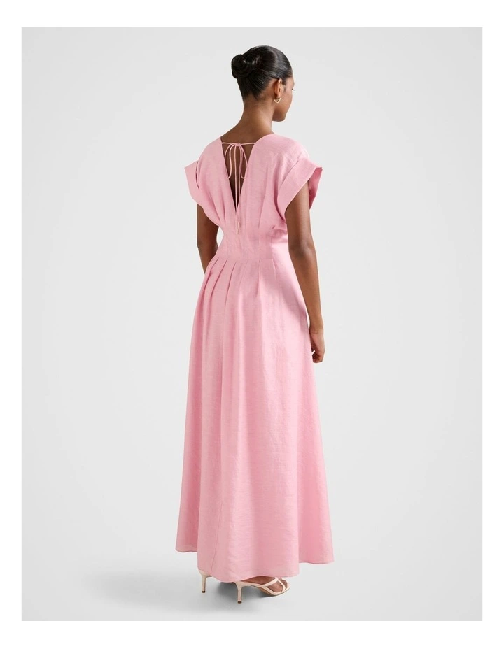 Alessandra Tucked Midi Dress in Pink image 2