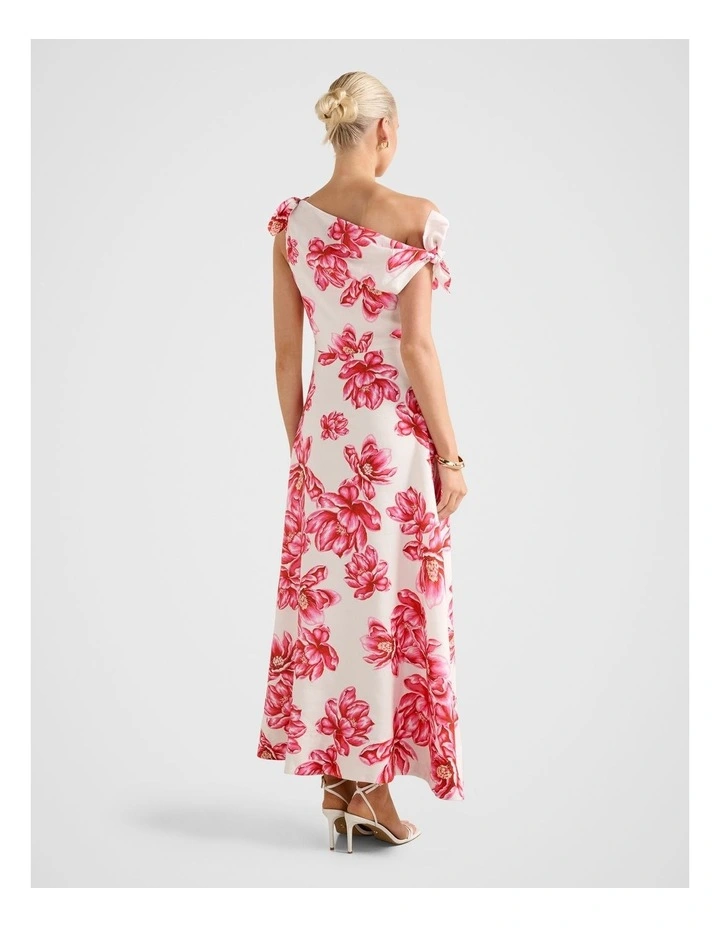 Vinetta Asymmetric Bow Maxi Dress in Multi image 2