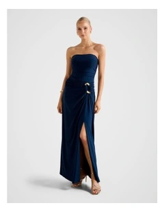 Keely Strapless Jersey Maxi Dress in Navy