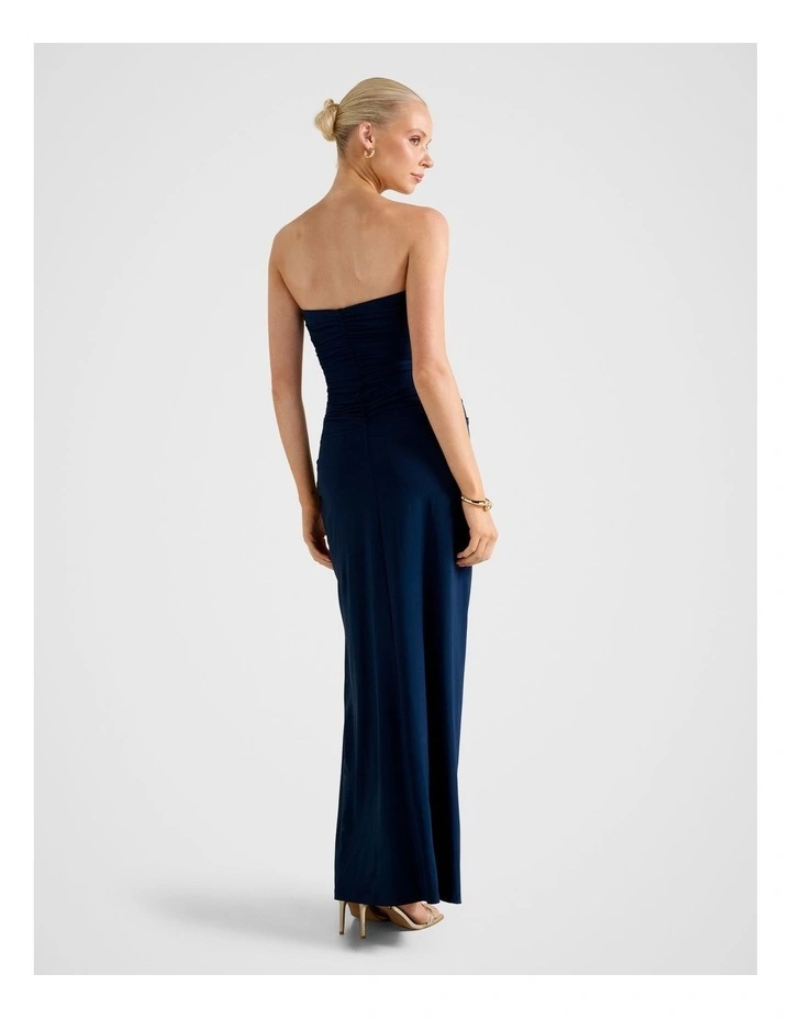 Keely Strapless Jersey Maxi Dress in Navy image 2