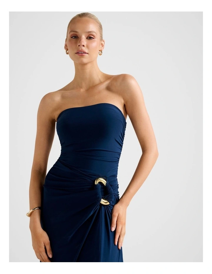 Keely Strapless Jersey Maxi Dress in Navy image 4