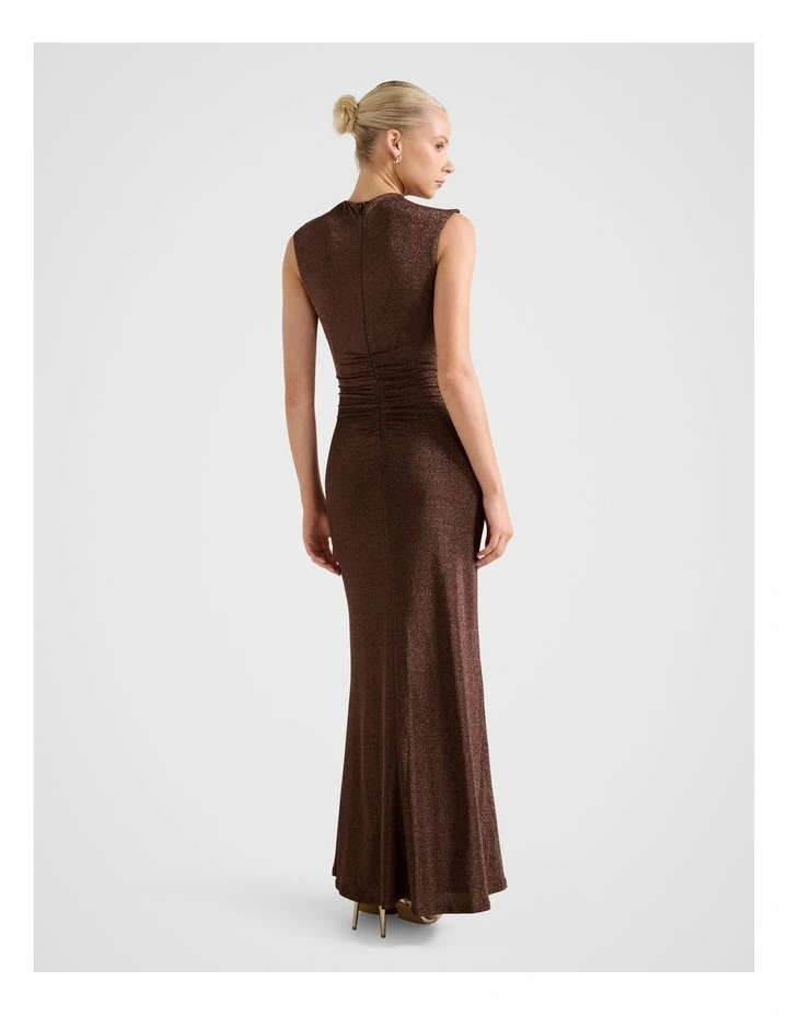 Kristy Metallic Maxi Dress in Brown image 2