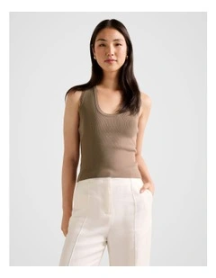 Harley Scoop Neck Tank Top in Brown