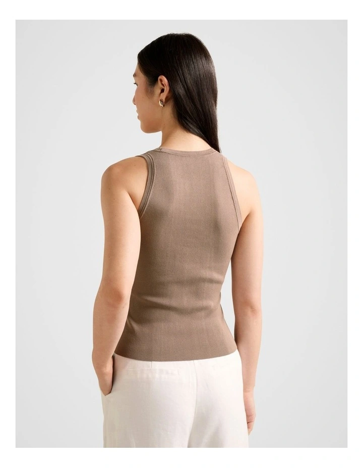 Harley Scoop Neck Tank Top in Brown image 2
