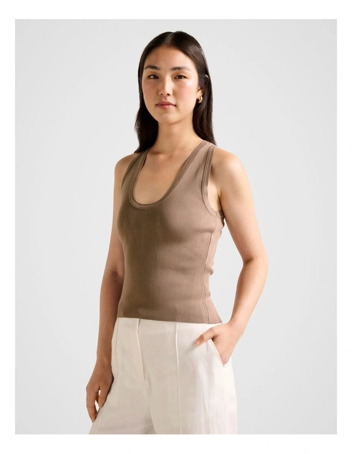 Harley Scoop Neck Tank Top in Brown image 3