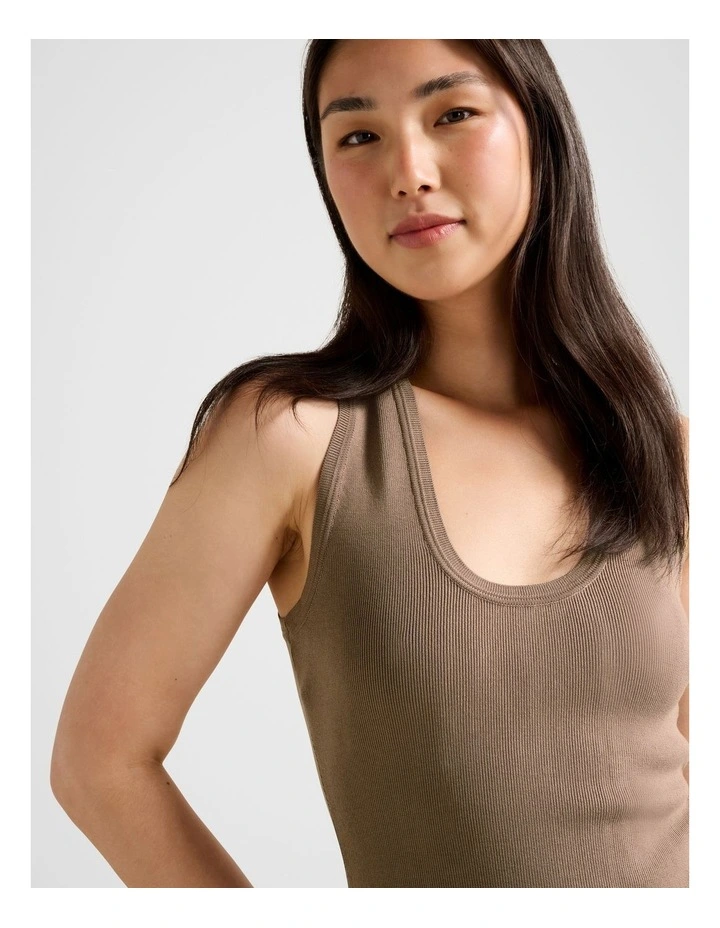 Harley Scoop Neck Tank Top in Brown image 4