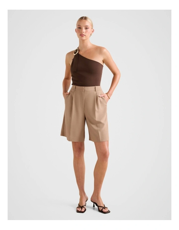 Monroe Asymmetrical Knitted Top in Chocolate image 5
