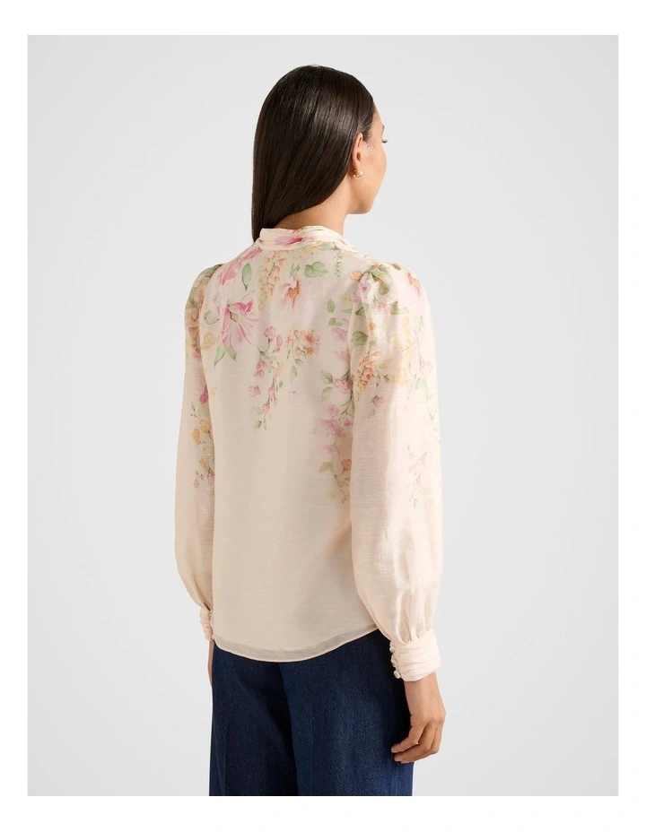 Emilia Printed Blouse in Cream image 2