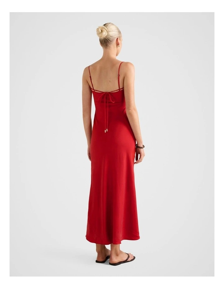 Zoe Cupro Midi Dress in Red image 2