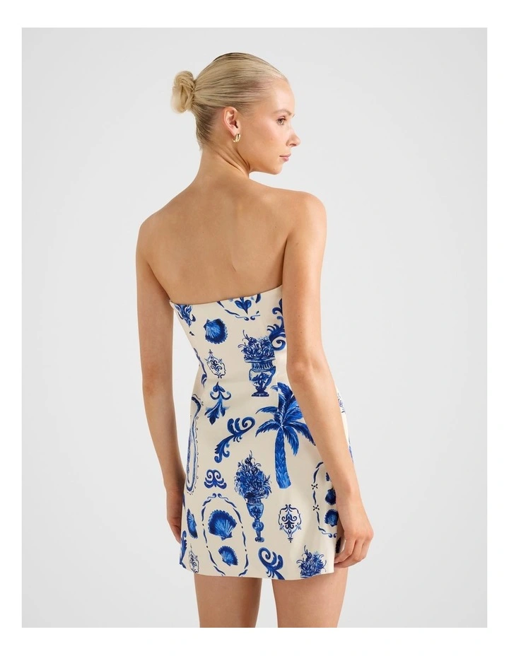 Ginny Stretch Linen Tuck Side Mini Dress in Multi image 2