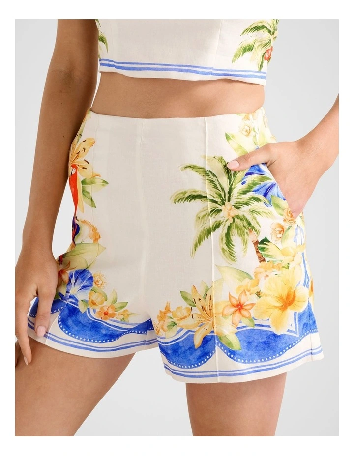 Astrid Linen Shorts in Multi image 4