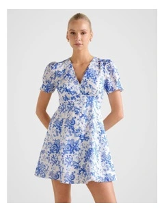 Saffron Linen Mini Dress in Multi