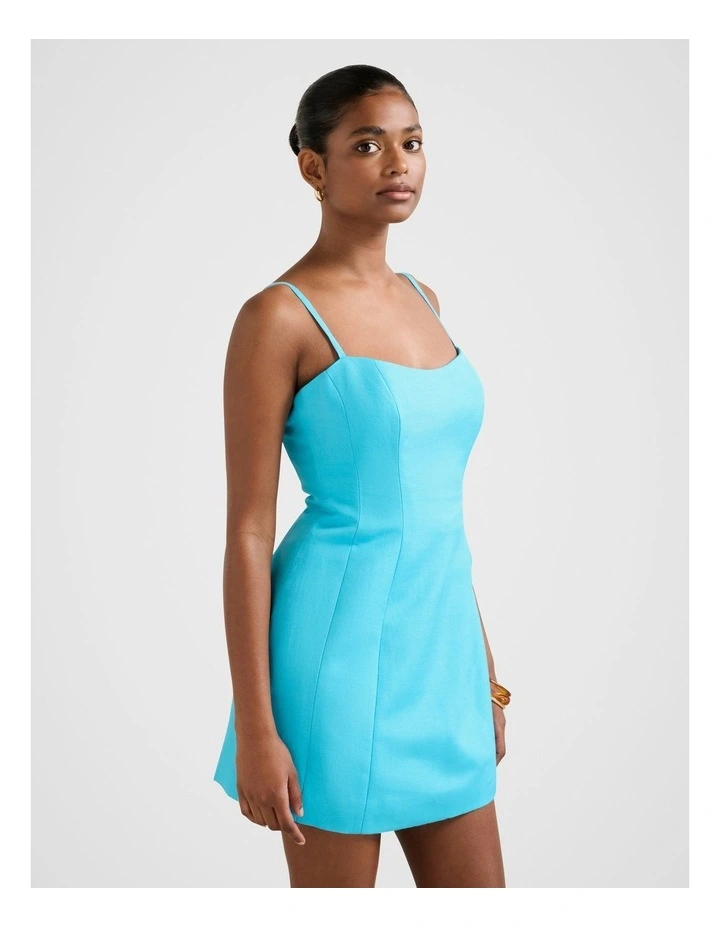 Maura Structured Mini Dress in Blue image 3