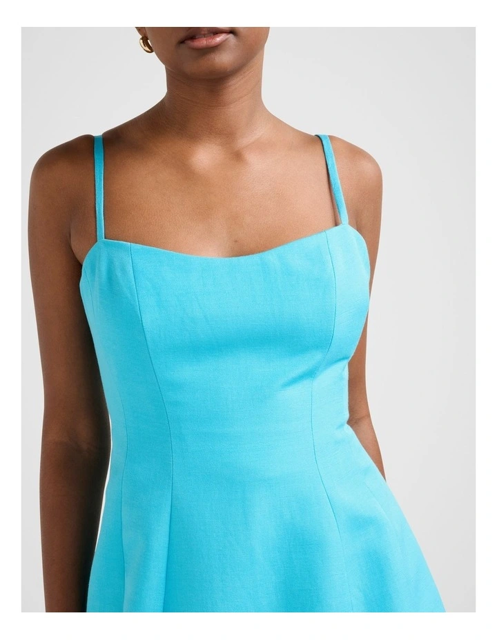 Maura Structured Mini Dress in Blue image 4