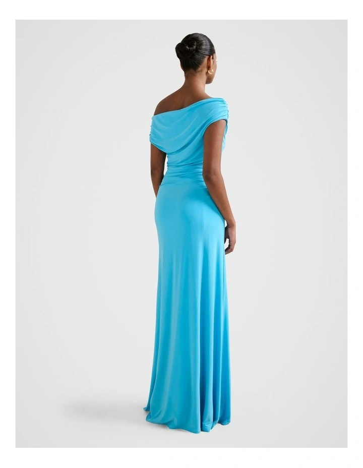 Romy Off Shoulder Dress in Blue image 2