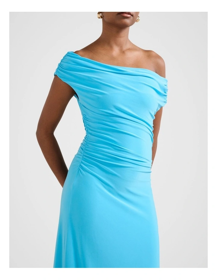 Romy Off Shoulder Dress in Blue image 4