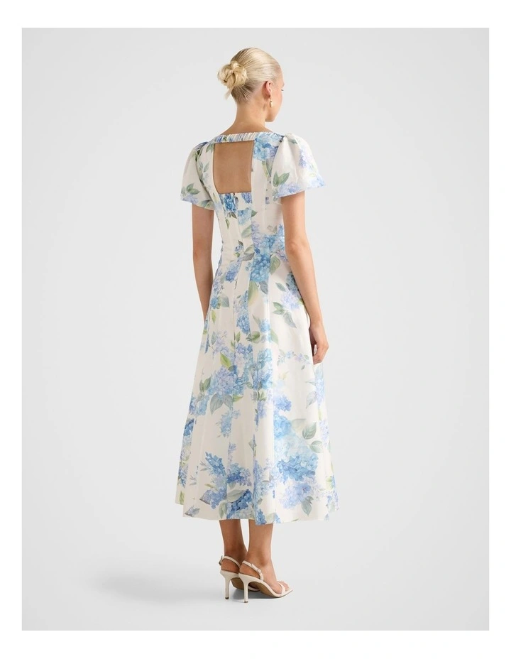 Kaya Printed Flutter Midi Dress in Multi image 2