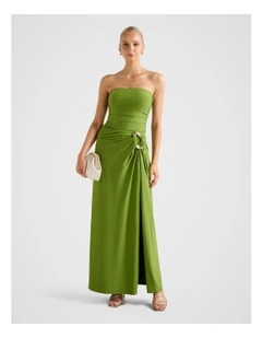 Keely Strapless Jersey Maxi Dress in Green