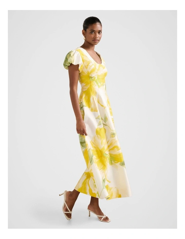 Lily Scoop Neck Midi Dress in Multi image 3