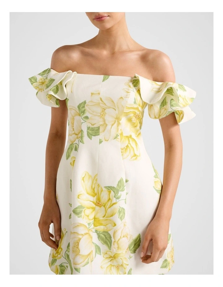Kenzie Off Shoulder Ruffle Mini Dress in Multi image 4