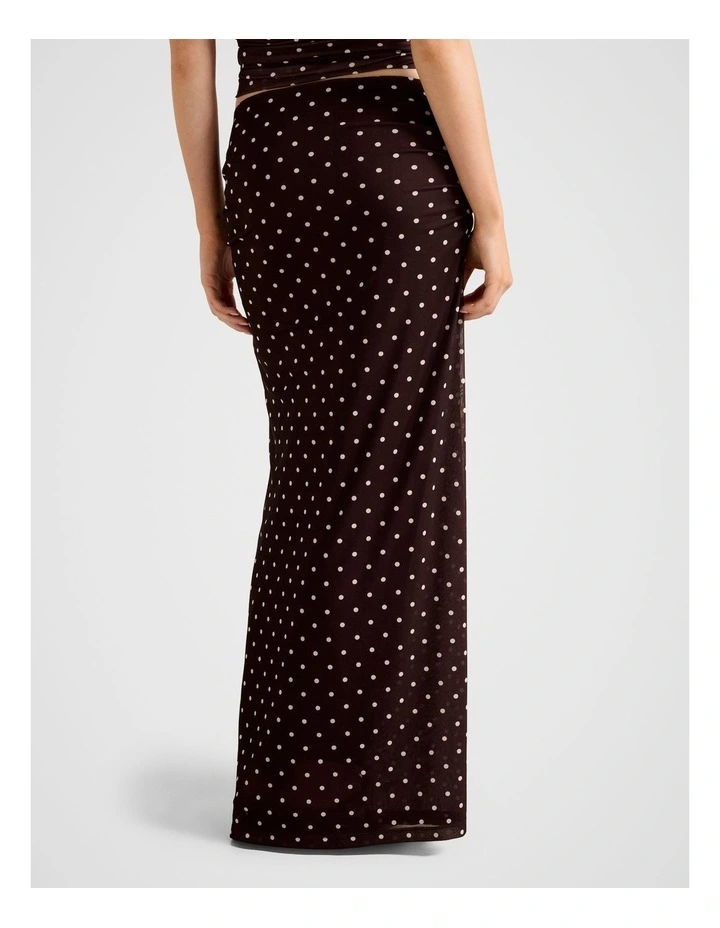 Mimi Flute Maxi Skirt in Brown image 2